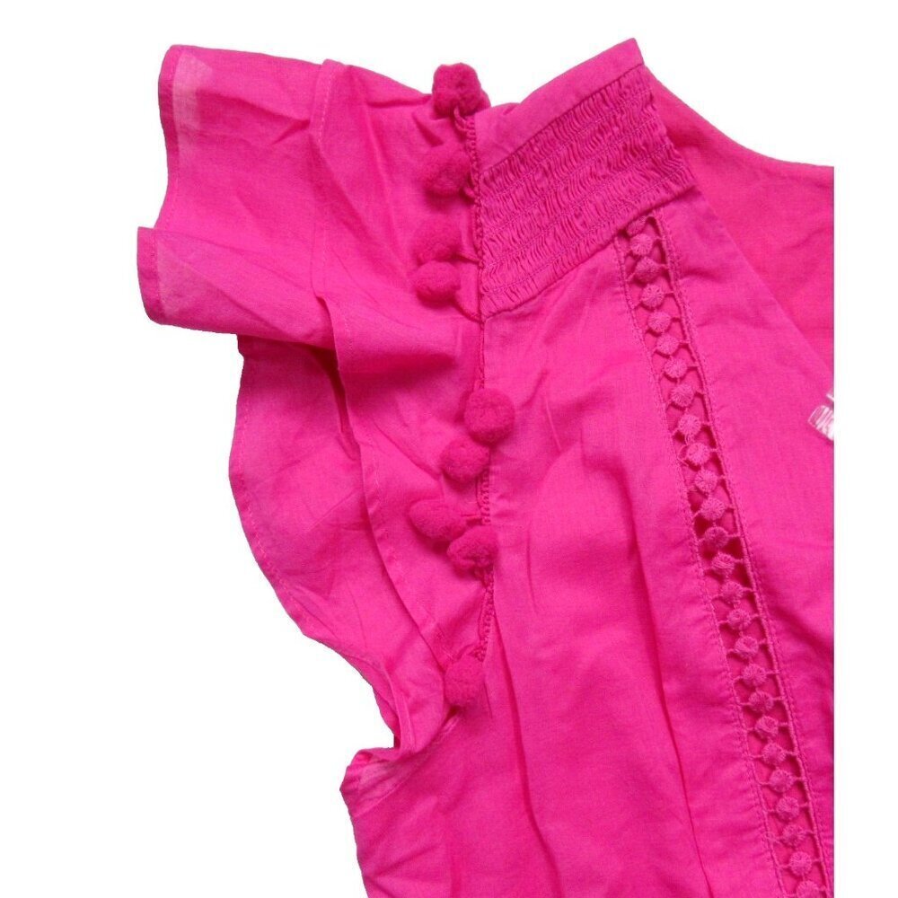 NWT J.Crew Pom-pom Midi in Neon Flamingo Pink Cotton Voile Tiered Dress 16T - Picture 7 of 12